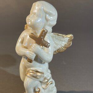 Vintage Heavenly Cherub Figurine Porcelain Iridescent K's Collection 7.5” (415)